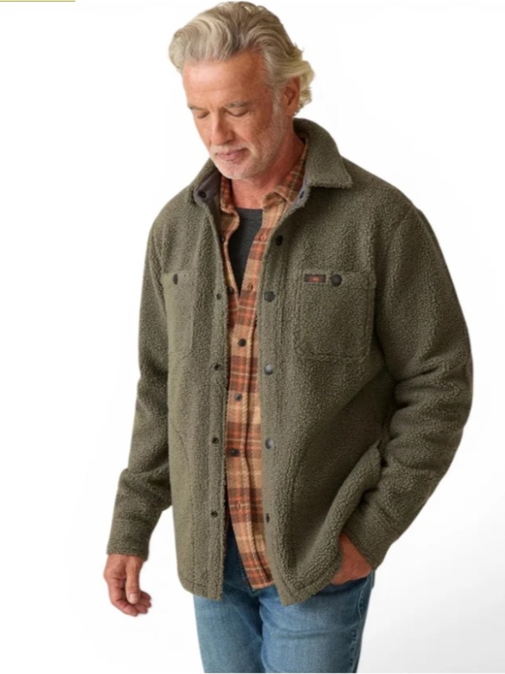 NWT Faherty Range Fleece CPO Maine Forest Mens Medium Fleece